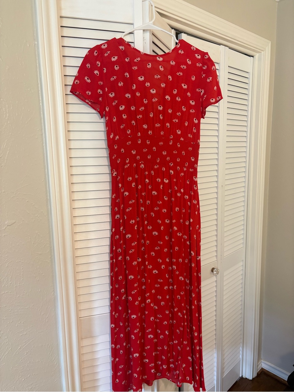 Wilfred Red Floral Short-Sleeve Maxi Dress